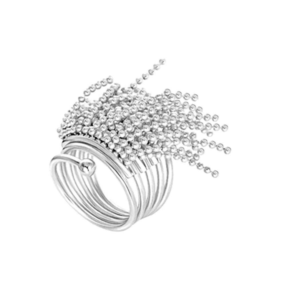 Women Tassel Ring Jewelry Gold Silver Alloy Japanese Korean Style Freshly Baked Fashion Gift For Her Index Finger Ring