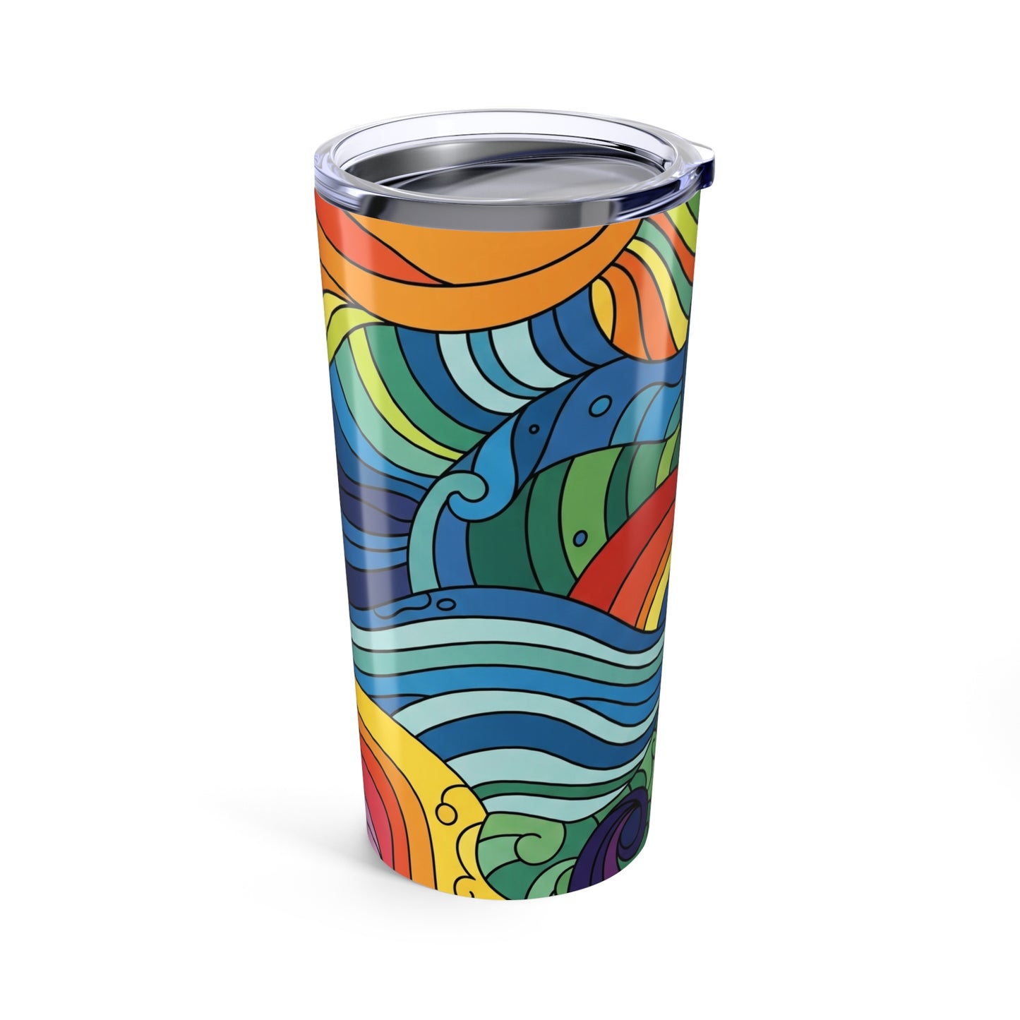 20 Oz Stainless Steel Travel Mug With Double Wall Vacuum Insulation Spill Resistant Thermal Printed Coffee Cup