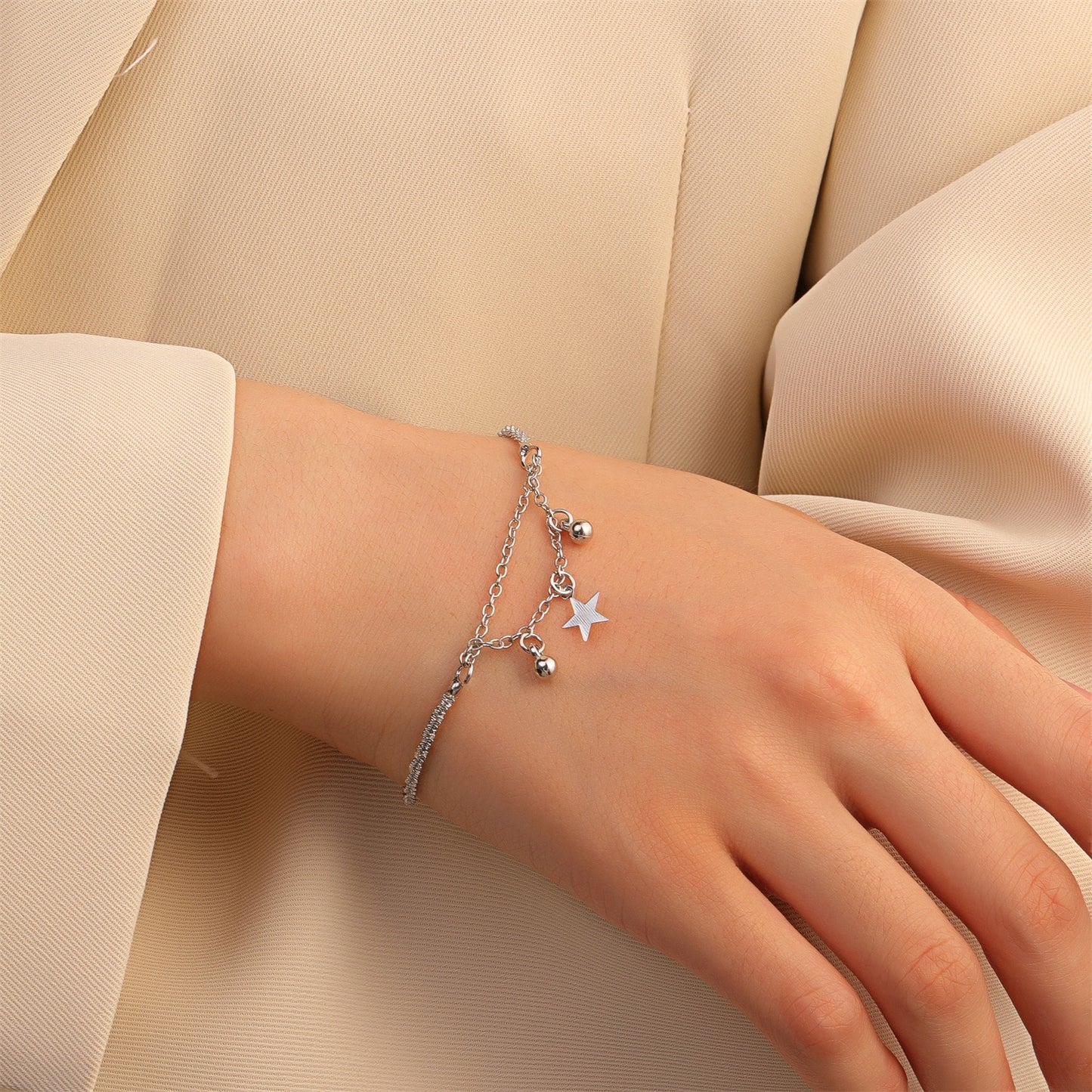 Copper Star Bracelet Elegant Twist Design Women Fashion Jewelry Star Charm Gift Individually Packed Gift Ready