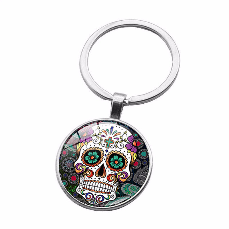 Unisex Keychain Round Zinc Alloy Key Ring Travel Souvenir Bag Charm Car Key Decoration Fashion Pendant Jewelry