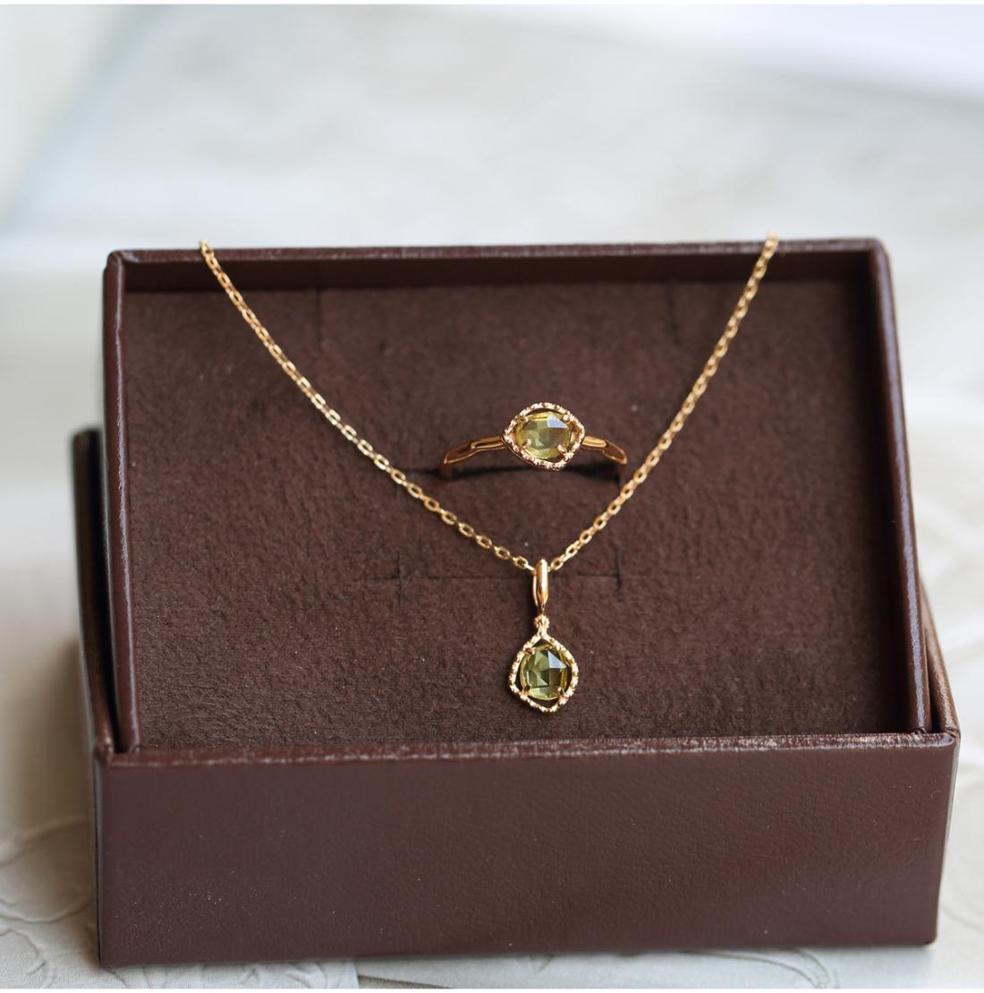 Womens Imitation Peridot Ring Adjustable Copper Geometric Retro Japanese Inspired Elegant Durable Jewelry Fine Craft