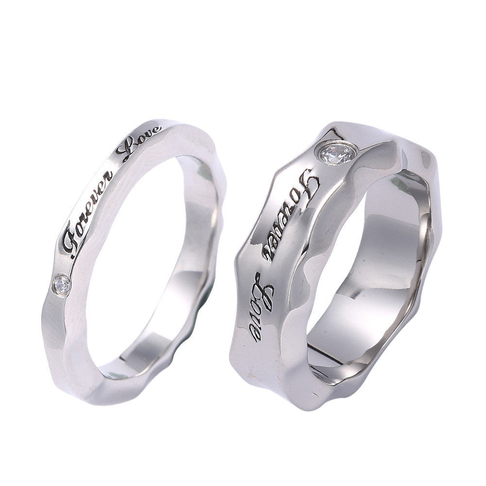 MensAndGirls Womens Titanium Steel Water Ripple Rings Electroplated Silver Tone Unisex Fashion Jewelry Durable