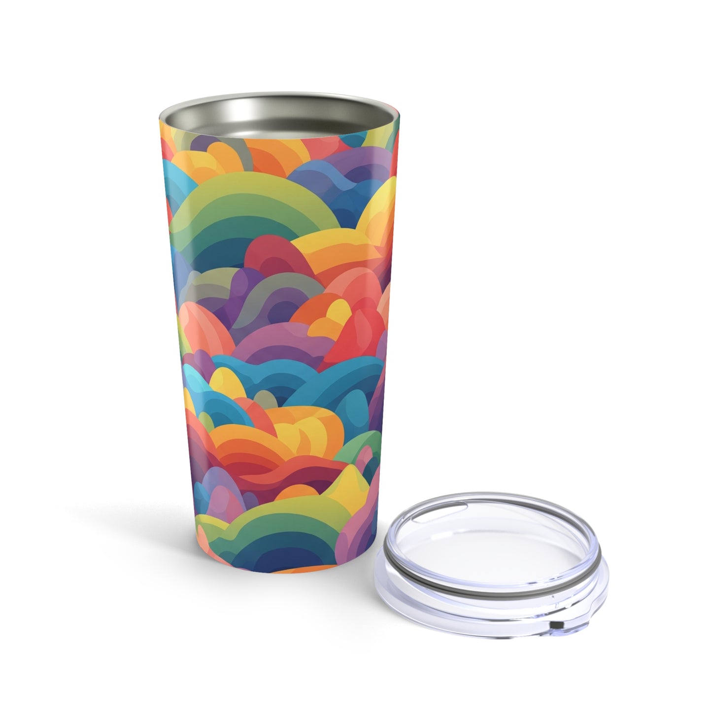 20 Oz Stainless Steel Tumbler With Double Wall Vacuum Insulation And Printed Design Dishwasher Safe