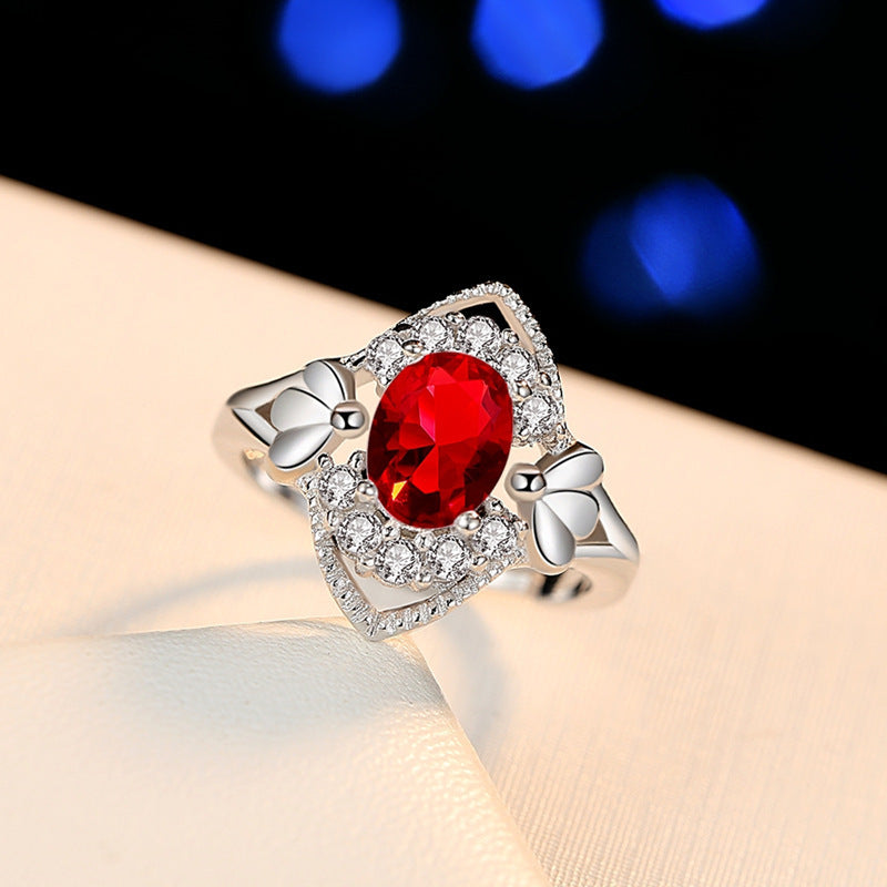 Womens Fashion Ring Exaggerated Opening Plated Platinum Statement Jewelry High Quality Durable Elegant Minimal