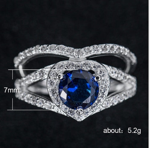 Heart Shaped Diamond Ring 18K Platinum Plated German Electroplating Durable Alloy Jewelry Gift For Her Timeless Gift
