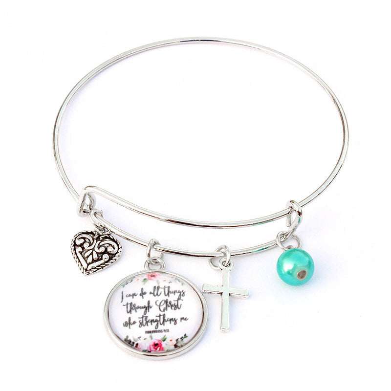 Unisex Religious Cross Bracelets Adjustable Bangle Totem Design Electroplated Alloy Jewelry Gift Anniversaries