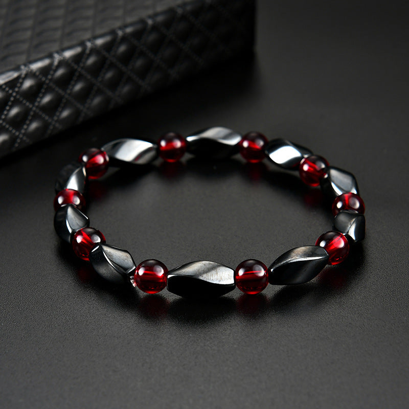 Unisex Geometric Magnetic Stone Bracelet Inlaid Gemstone Bangle Magnetic Closure Fashion Jewelry Everyday Now