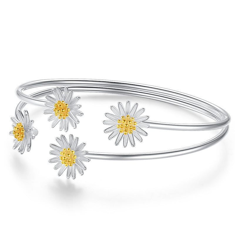 Personalized 925 Silver Plated Chrysanthemum Bracelet For Women Copper Base With Elegant Flower Design For Any Occasion