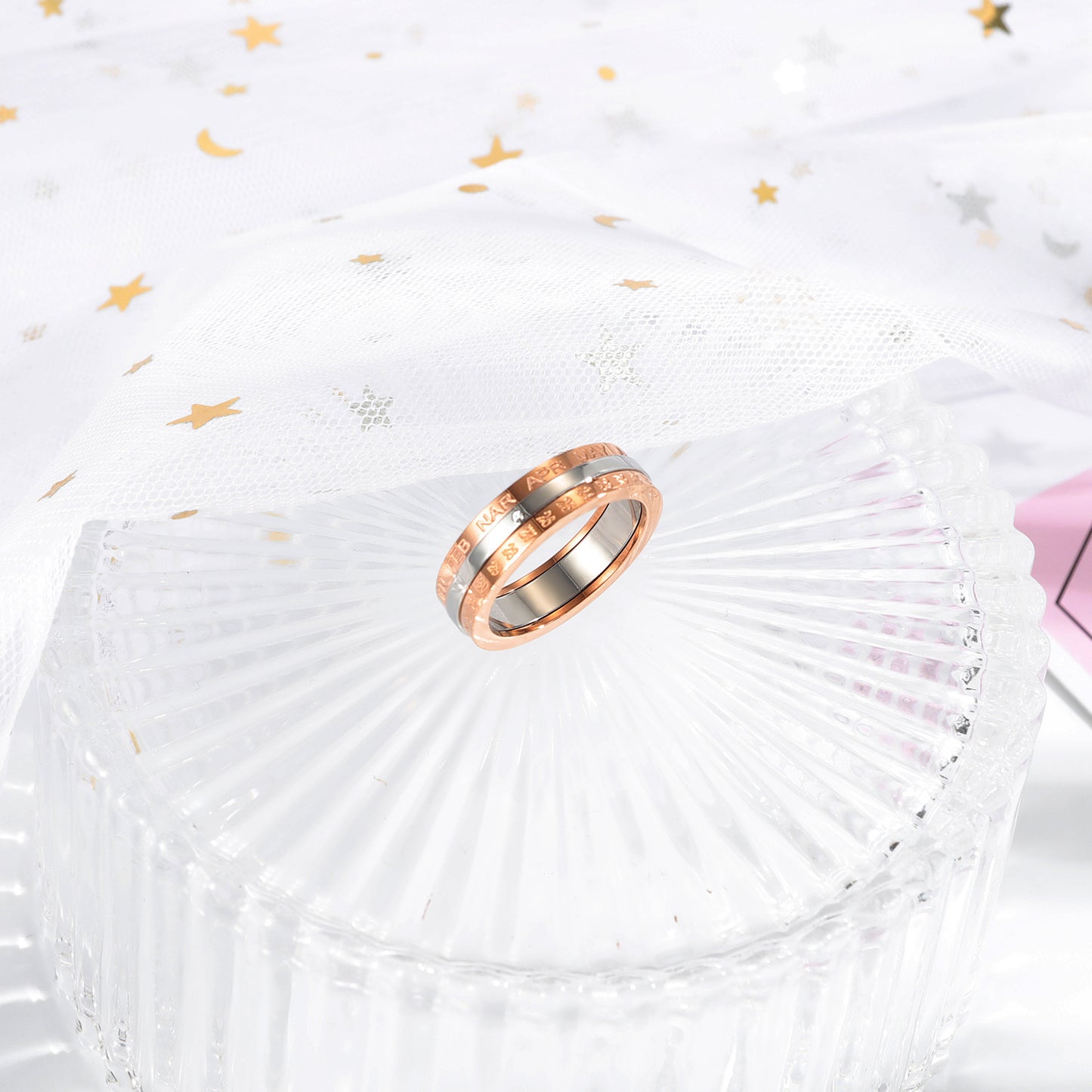 Womens Titanium Steel Ring With Geometric Design Electroplated Fashion Jewelry For Daily Wear Gift Sizes 6 7 8 Stock