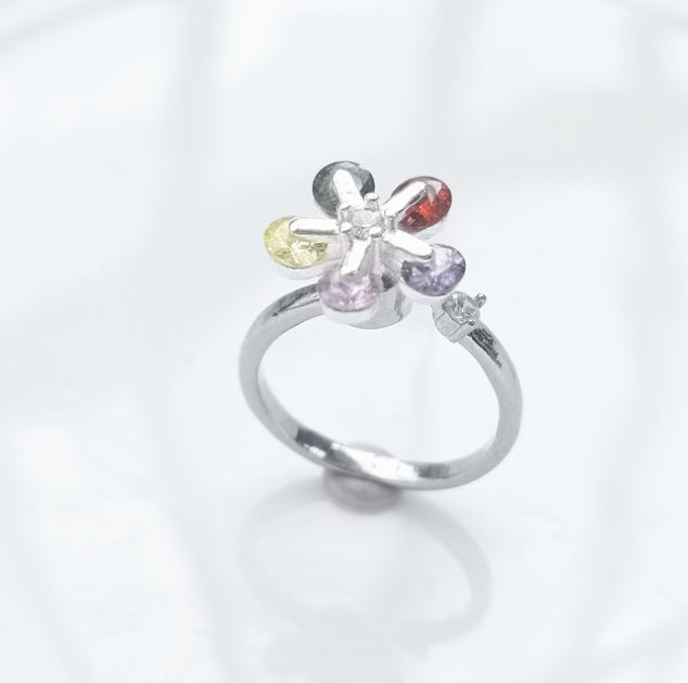 Ring For Women Rotating Multicolored Gemstone Copper Jewelry Korean Style Environmentally Friendly Gift For Souvenir Tour