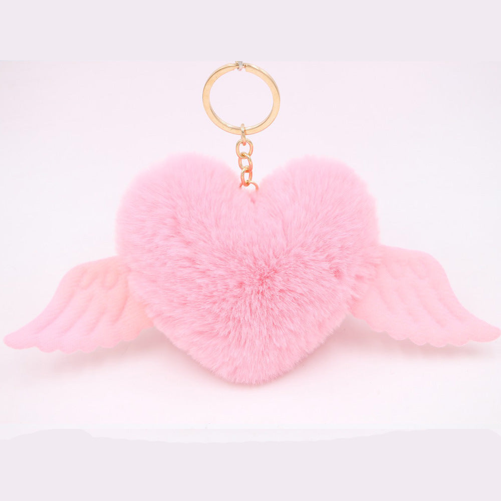 Plush Heart Keychain Heart Pendant Bag Charm Gift For Women