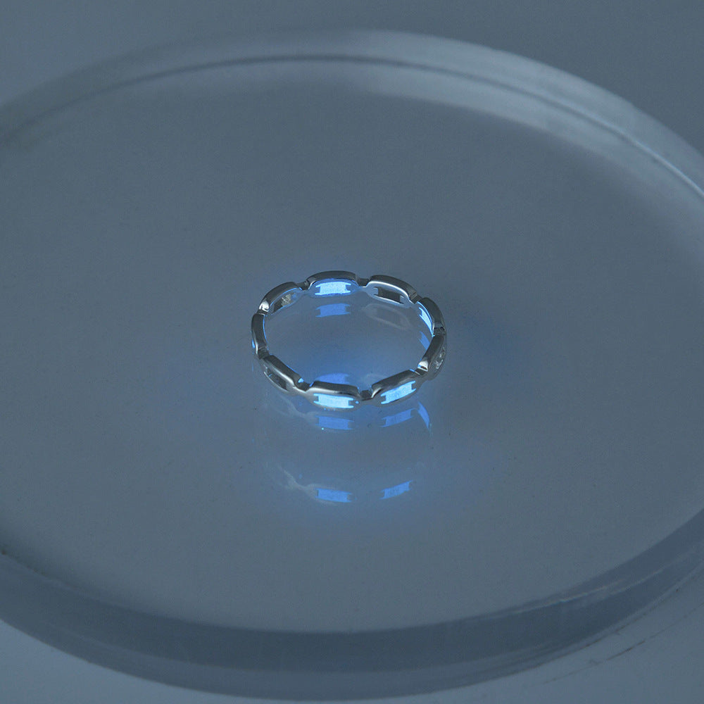 Geometric Copper Ring For Women Hollow Electroplated Ring