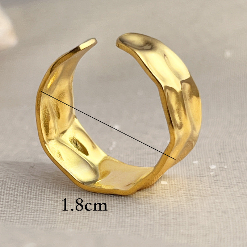 Wide Face Open Mouth Ring Unisex Stainless Steel Electroplated Fashion Design Minimalist Jewelry Gift Ideas Now