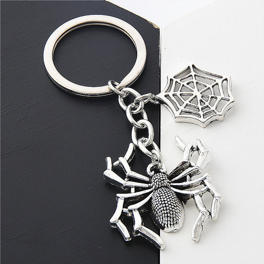 Metal Spider Web Key Chain Vintage Gothic Pendant Key Ring For Bags Purses Backpacks Unique Spiderweb Keychain