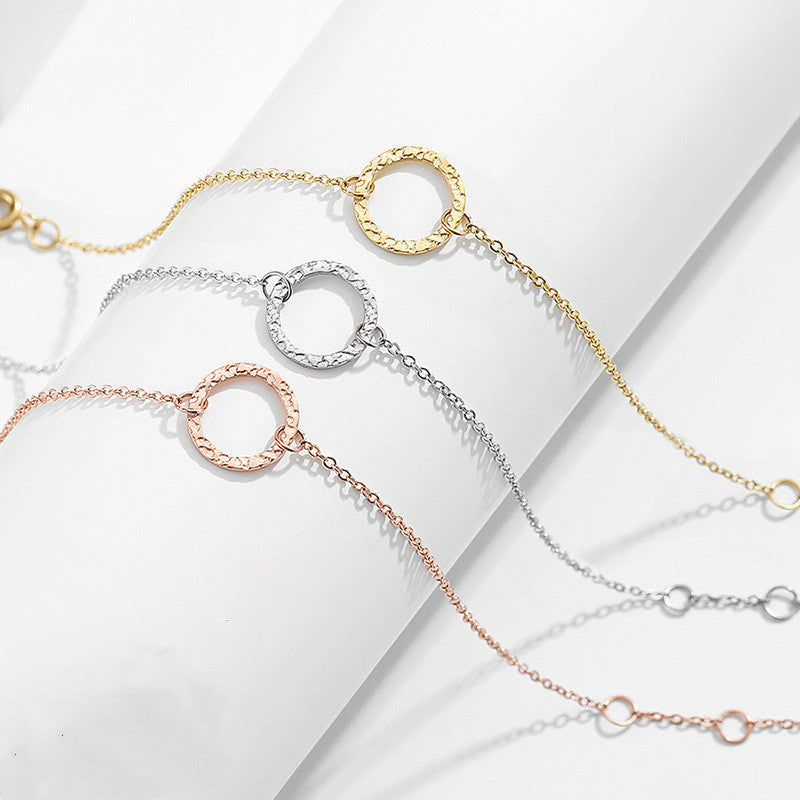 Womens Stainless Steel Gold Plated Round Bangle Bracelet Simple Fashion Jewellery Gift For Her European Style