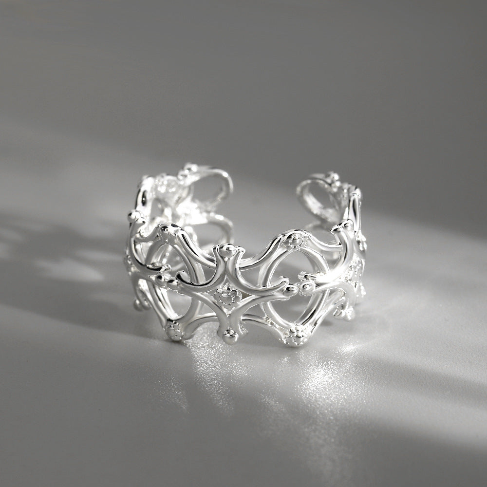 Adjustable Crown Ring For Women And Men Copper Ring With Gold Plated Artificial Gemstones Korean Fashion Trend