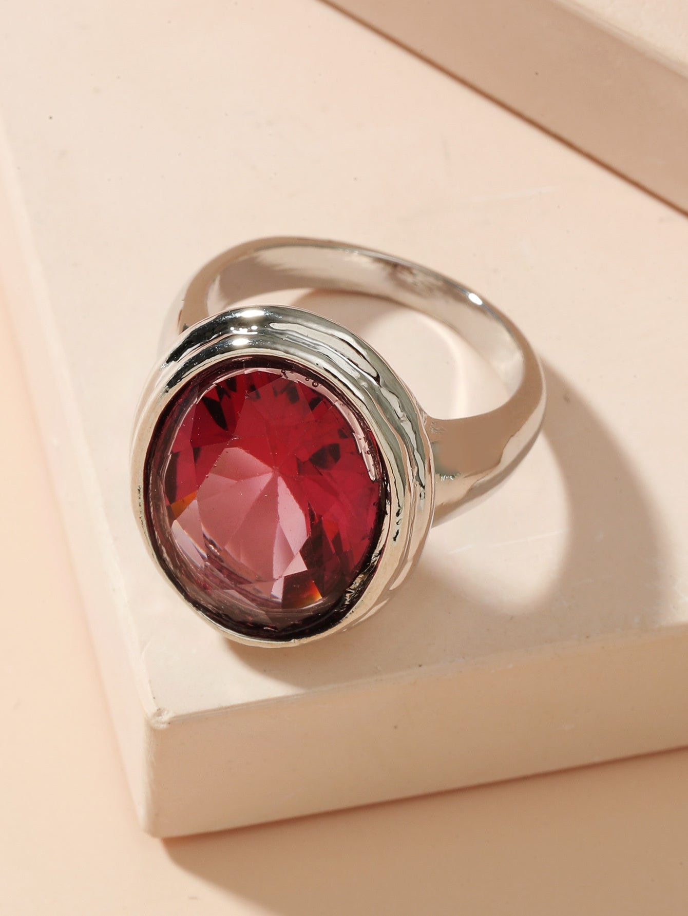 Diamond Pendant Ring With Zircon Inlaid Alloy Titanium Steel Band Extension Chain Fashion Jewelry Stylish Ring