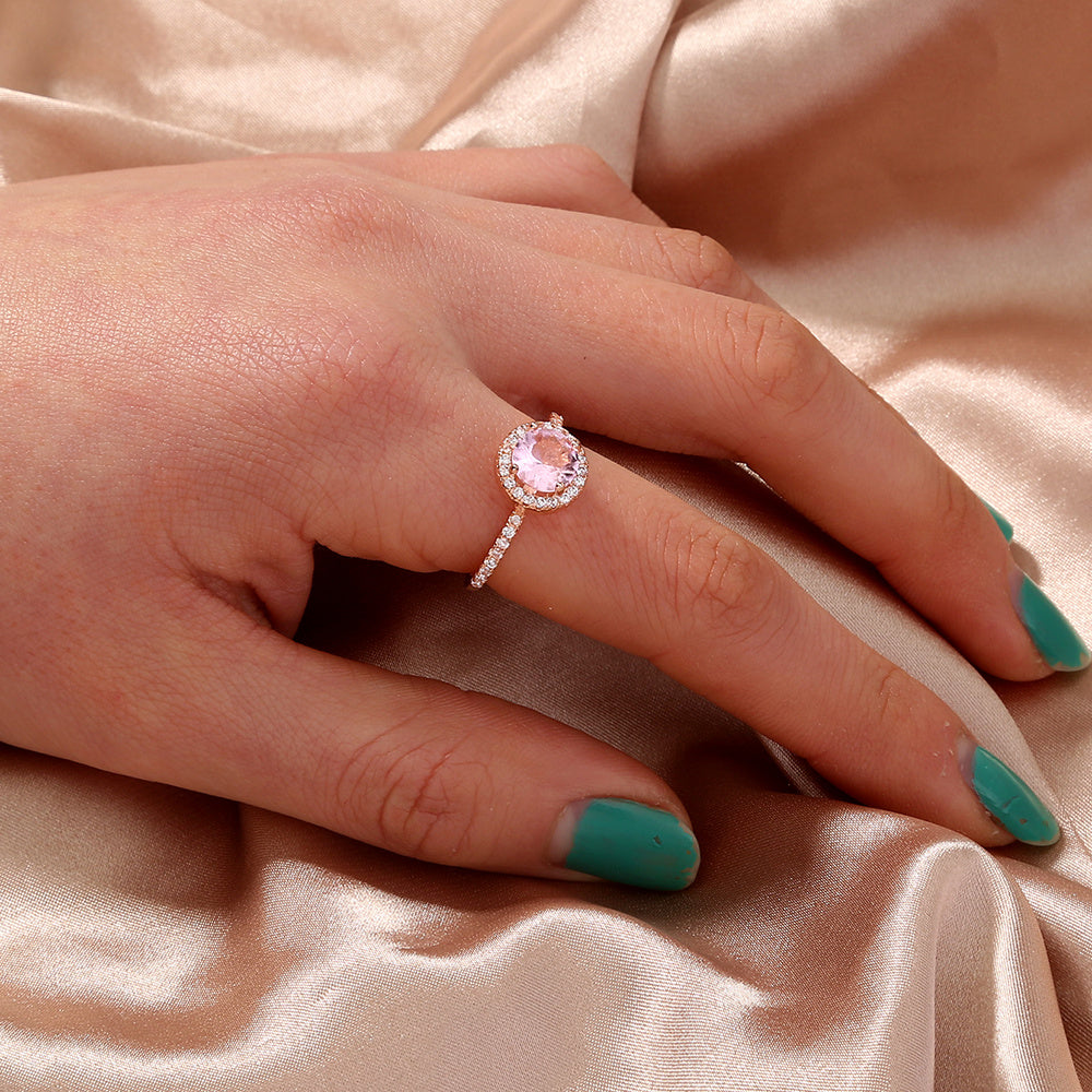 Copper Round Zircon Ring Adjustable Electroplated Fashion Jewelry Durable Versatile Gift for Her North America