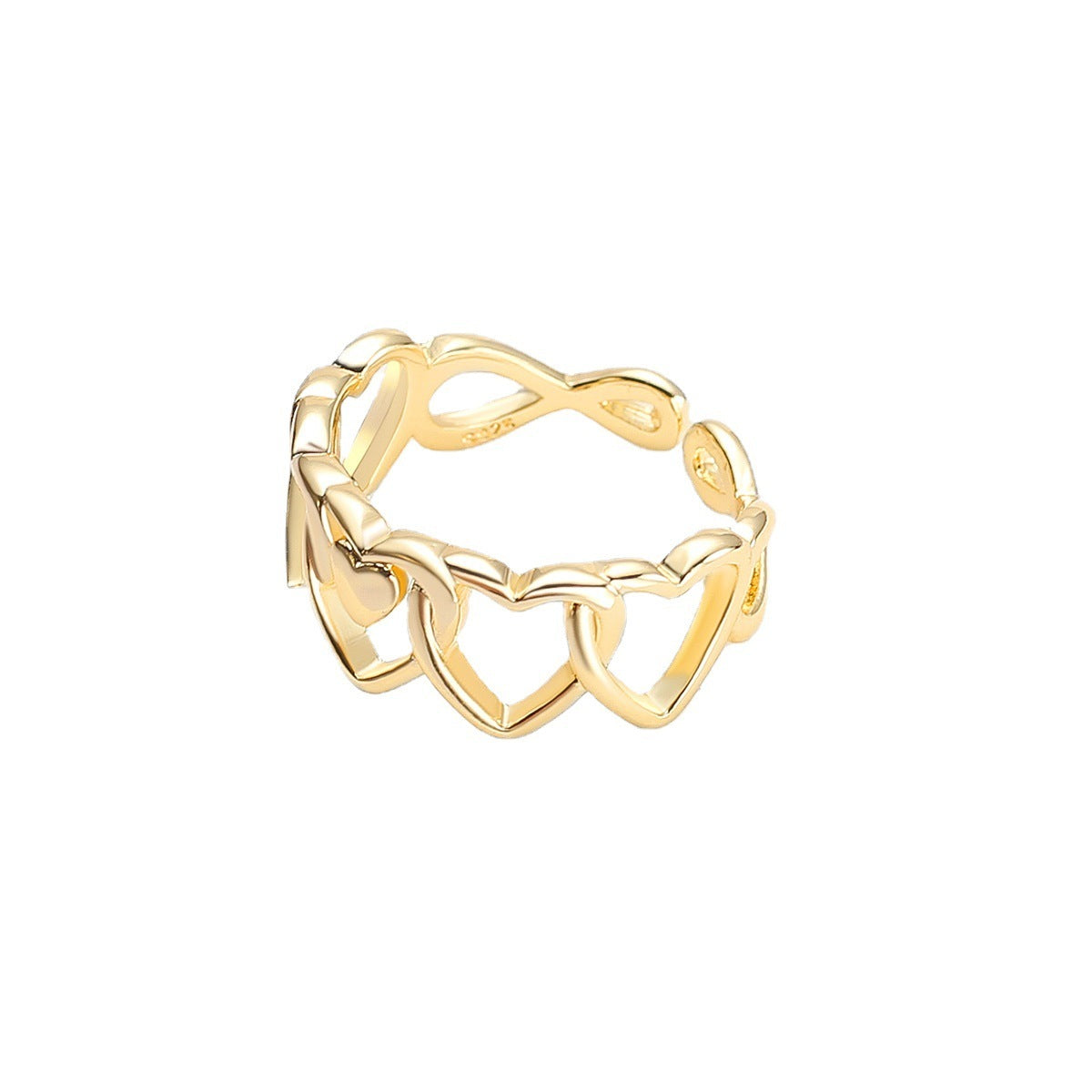 Simple Retro Knuckle Water Drop Geometry Diamond Ring Open Mouth Copper Geometric Animal Zodiac Electroplating Sweet