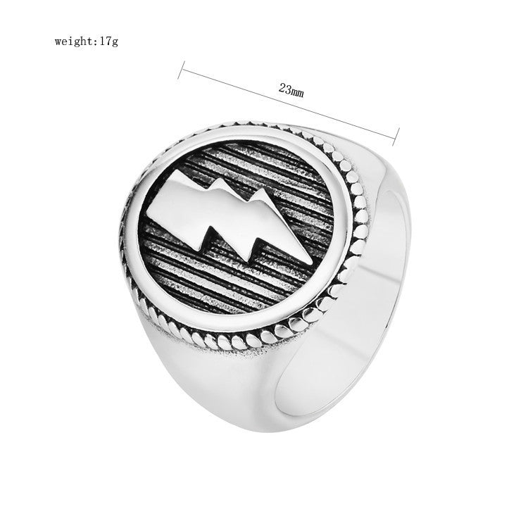 Men's Titanium Steel Lightning Ring