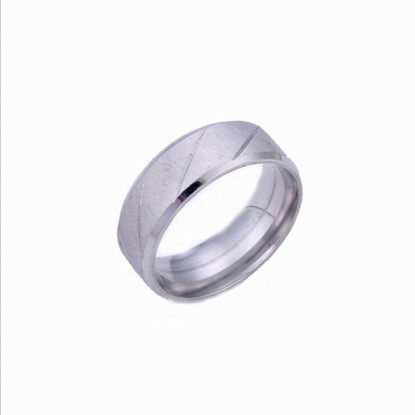 Stainless Steel Ring 8mm Wide Inner Twill Sand Band Jewelry For Men Women Everyday Wear Durable Stylish Accessory Comfort Fit Unisex Gift