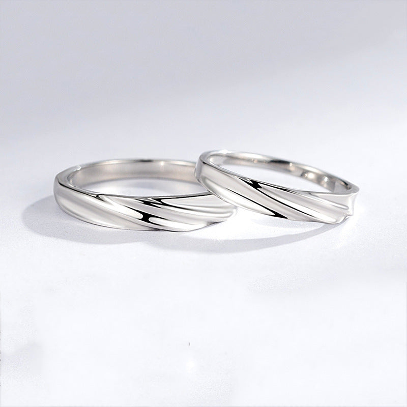 925 Sterling Silver Ring Mobius Strip Couple Ring Simple Band for Men and Women Promise Ring Wedding Ring Engagement Ring Anniversary Gift