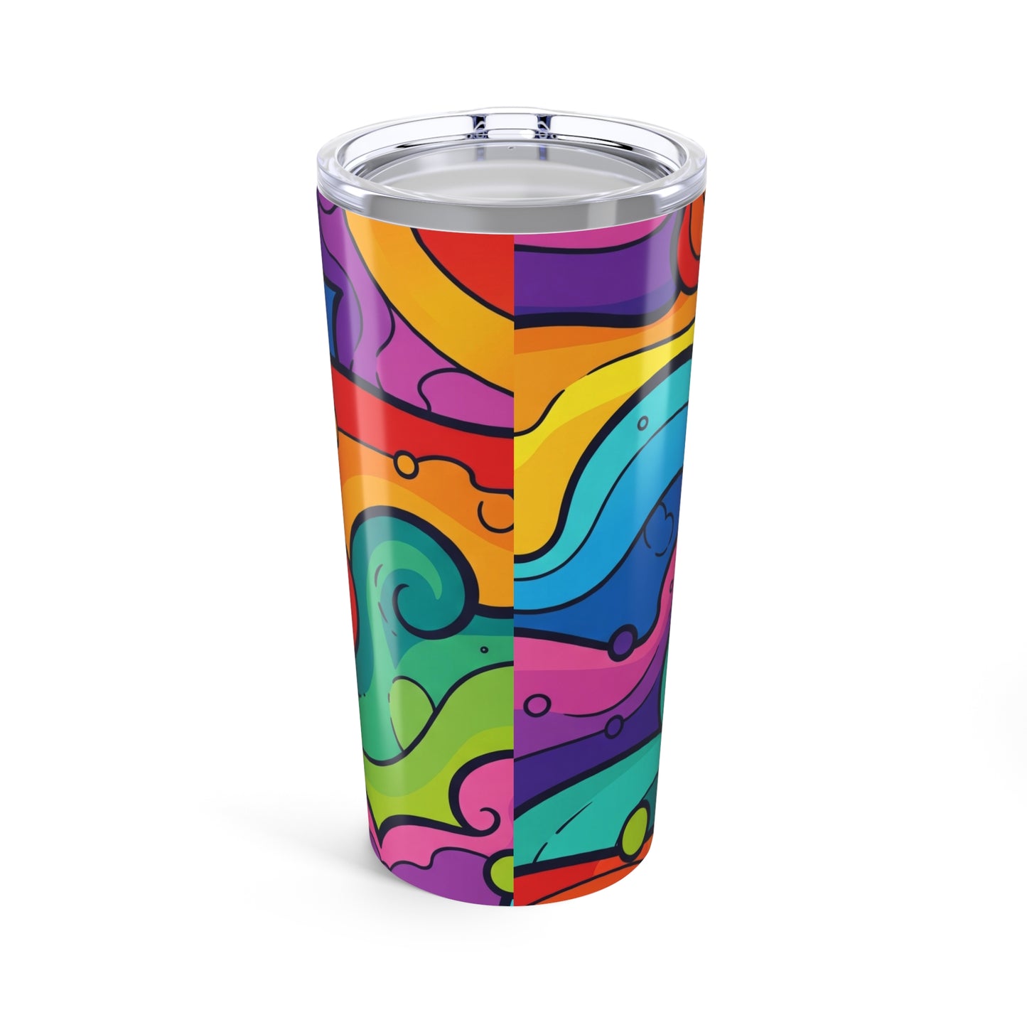 20oz Stainless Steel Printed Tumbler Double Wall Vacuum Insulation Travel Mug Spill Resistant Hot Or Cold Beverage