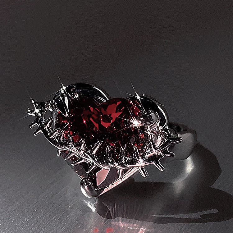 Heart Shaped Earrings Alloy Dazzling Rings For Women