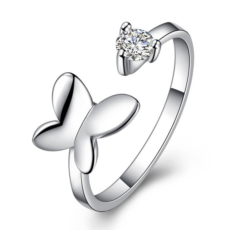 Adjustable Copper Ring Butterfly Heart Wing Zodiac Jewelry