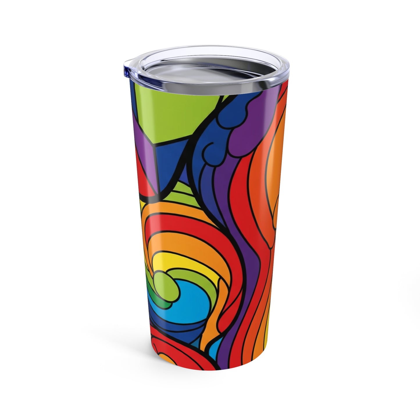 20oz Stainless Steel Tumbler With Printed Artwork Double Wall Vacuum Insulation Spill Resistant Travel Mug Durable