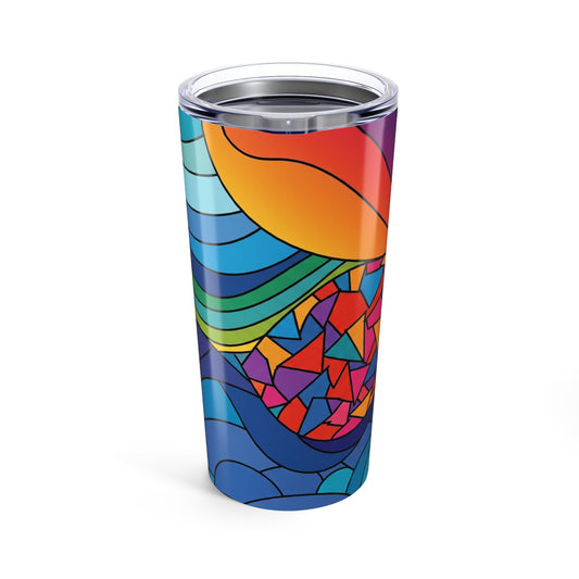 20oz Stainless Steel Tumbler With Double Wall Vacuum Insulation Spill Resistant Printed Travel Mug For Hot And