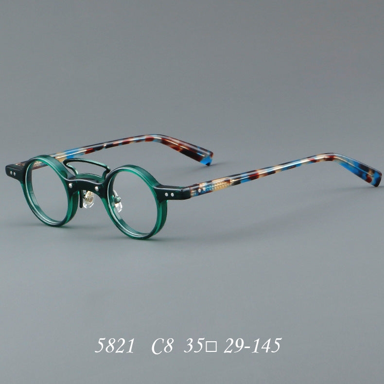 Round Rim Glasses Small Frame AC Lenses Retro Style Inspired by Literature and Art Hong Kong Fashion 1920 1980