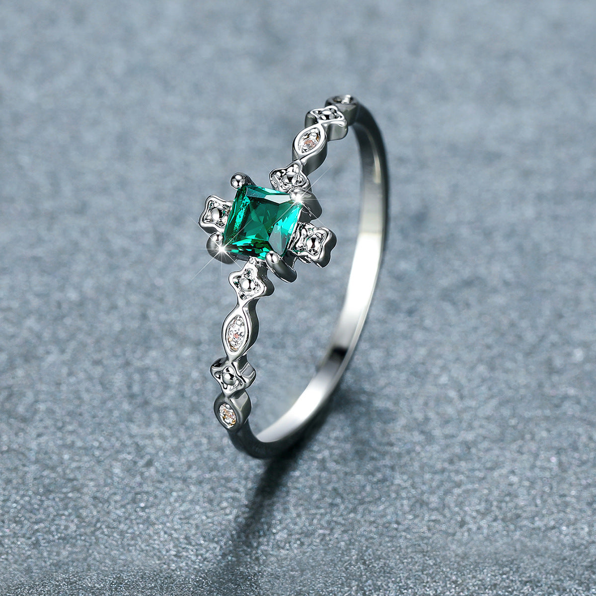 Zircon Inlaid Geometric Copper Ring Fashion Jewelry Gift For Women Trendy Elegant Durable Versatile Style Icon