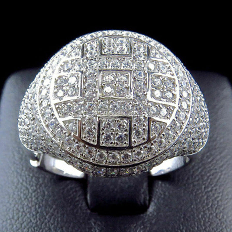 Unisex Geometric Metal Ring Ethnic Vintage Style Inlaid Gems Semi Precious Stones Jewelry For Daily Wear Vibes