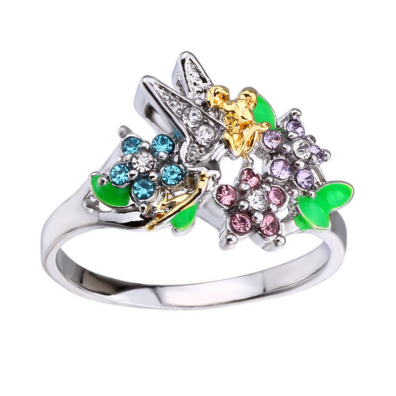 Womens Cartoon Doll Ring Electroplated Silver Finish Alloy Exquisite Design Fashionable Ring High Quality Charm
