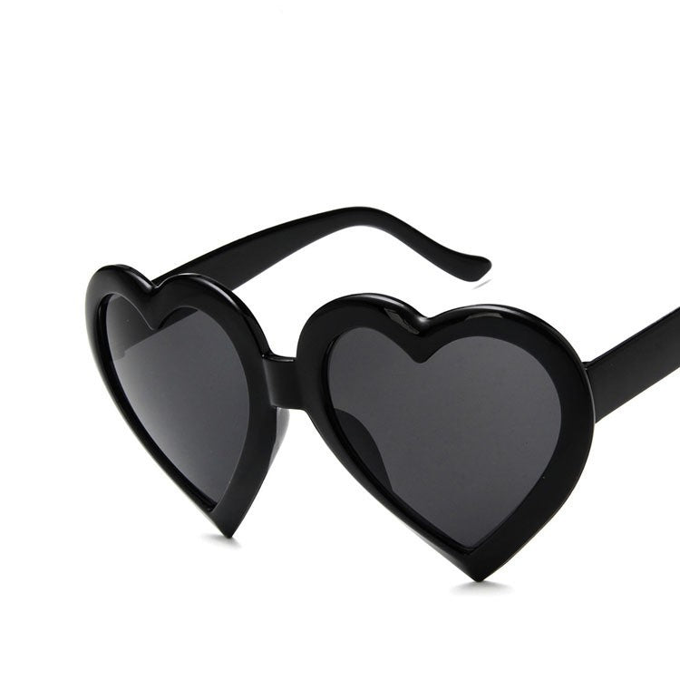Kids Heart Shaped Sunglasses for Children Trendy Full Rim Eyewear Bright Red Pink Black UV Protection for Daily Play
