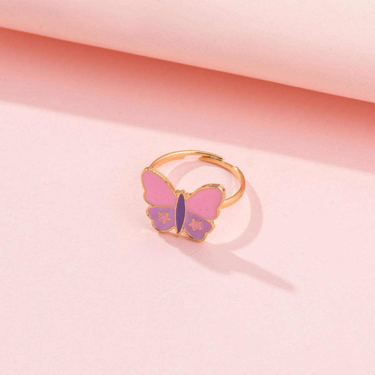 Womens Opening Ring Adjustable Alloy Ring With Cartoon Animal Design Rainbows Peach Hearts Butterfly Mushrooms