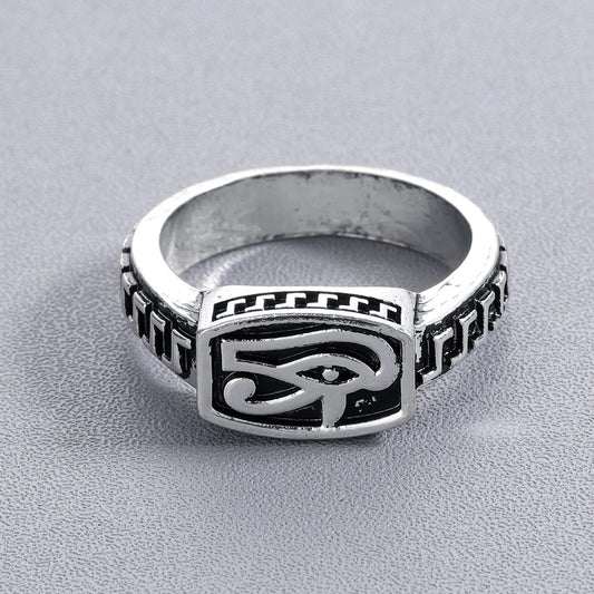 Unisex Retro Alloy Ring Thai Silver Design Classic Band For Men And Women Simple Fashion Statement Jewelry Set
