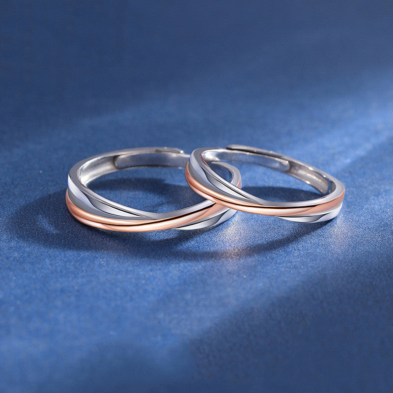 Adjustable Brass Ring For Women And Men Fashion Pair Ring With Luxurious Niche Designs Simple Matching Banding