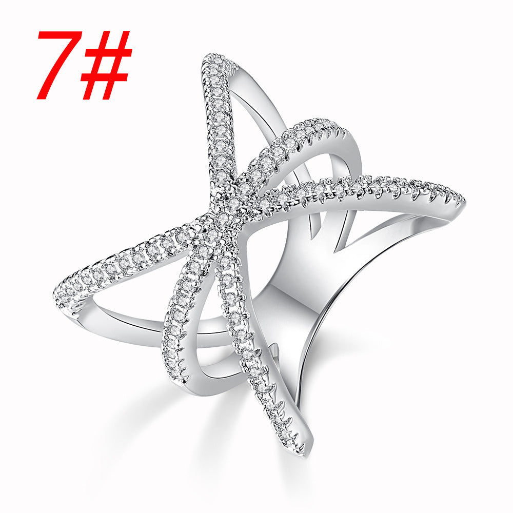 Womens Zircon Ring Geometric Copper Electroplated Fashion Jewelry Elegant Durable Versatile Gift For Couples Gift Idea