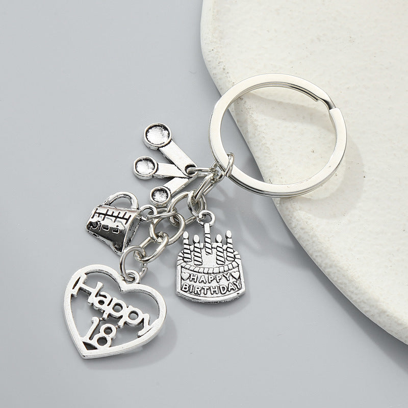 Zinc Alloy Key Ring Cake Dessert Cola Ornament For Keys Bags And Car Decoration Gift Keychains And Accessories