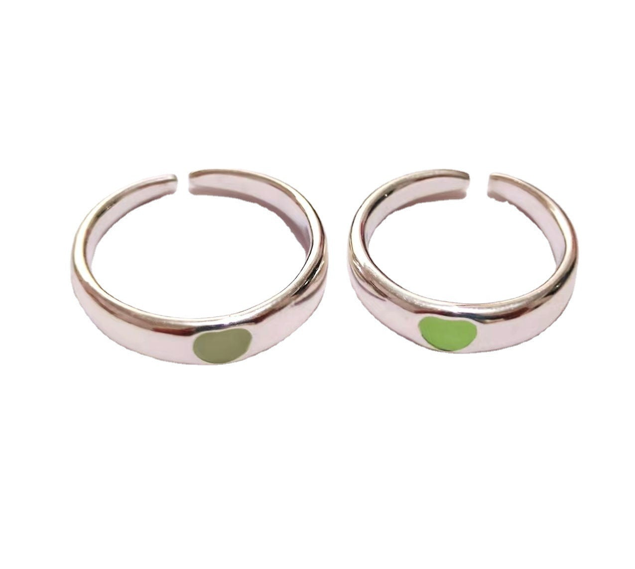 Couple Rings with Oil Dripping Adjustable Alloy Matching Fashion Personality Rings for Him and Her Glow Rings