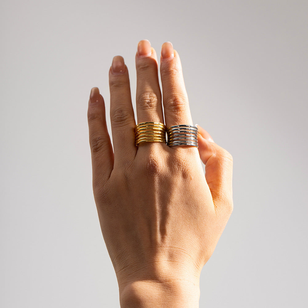 Stainless Steel Ring For Women In Style Fashionable Electroplated Finish Minimalist Jewelry Every Day Style Up