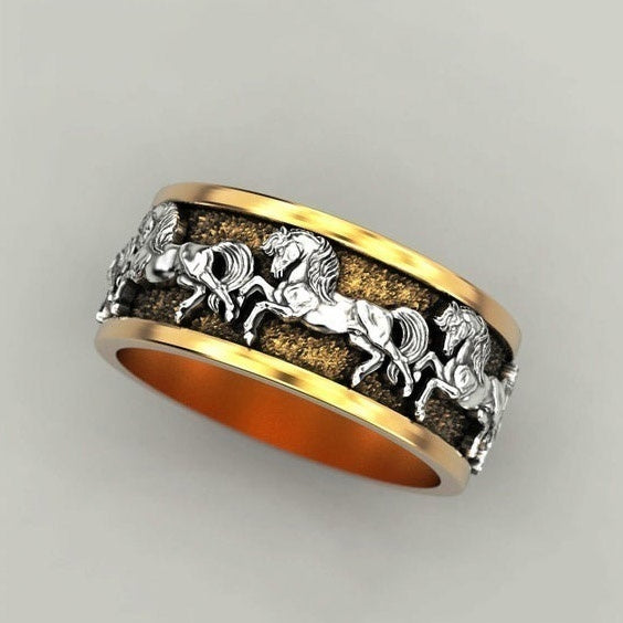 Geometric Wrapped Silver Ring Alloy Mosaic Inlaid Gemstones For Unisex Jewelry European And American Style Art