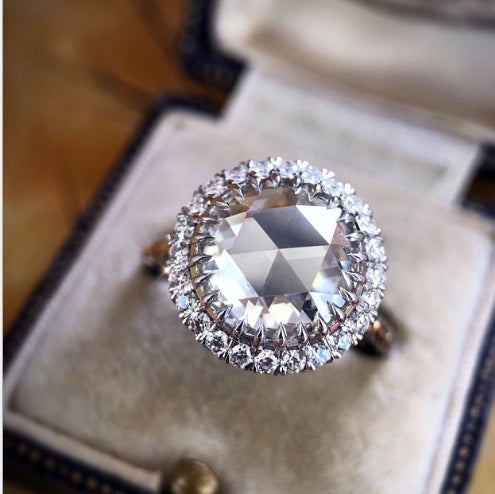 Womens Copper Simulated Diamond Ring For Engagement Anniversary Gift Timeless Elegant Jewelry For Her Gleaming