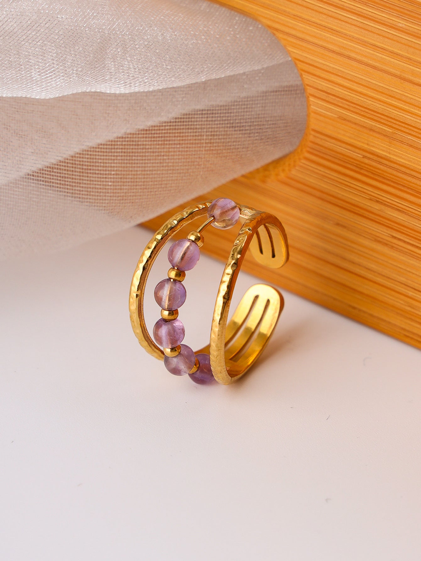 Antique Style Ring Special Interest Design Retro U Shape Stainless Steel Jewelry Wholesale Colorful Finish For Women