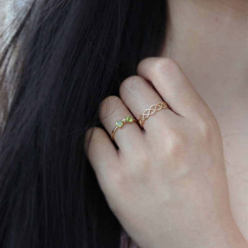 Womens Adjustable Copper Ring Cute Geometric Ring With Bow Decoration Fashion Jewelry Gift For Her Daily Style