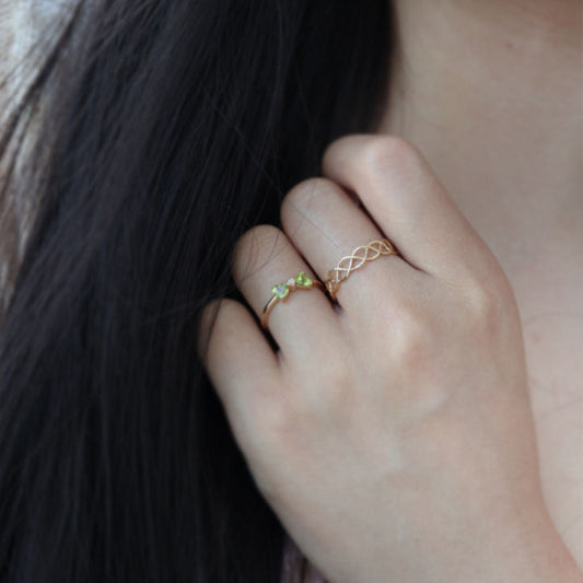 Womens Adjustable Copper Ring Cute Geometric Ring With Bow Decoration Fashion Jewelry Gift For Her Daily Style