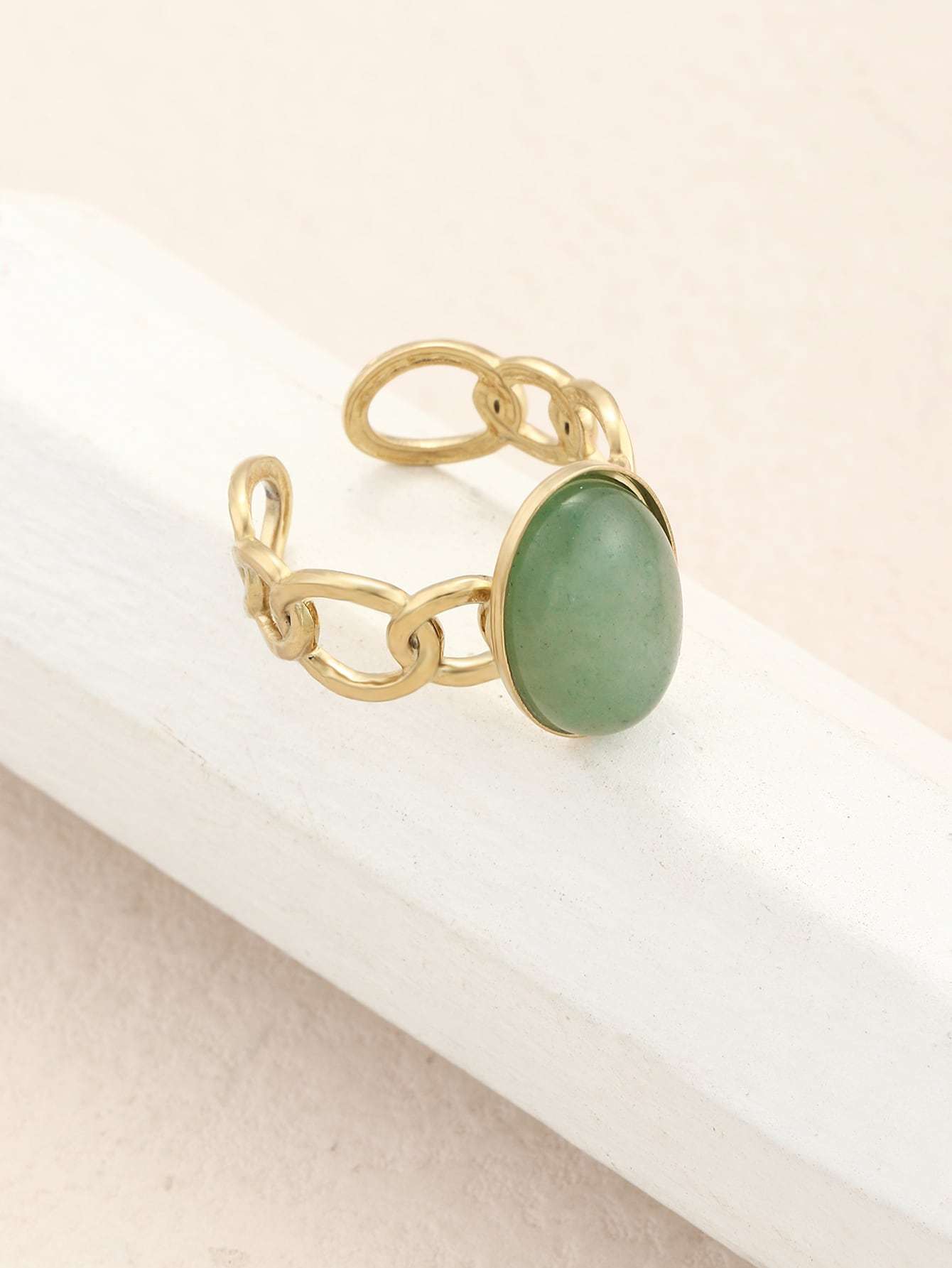 Gold Alloy Chunky Adjustable Ring For Women Larger Statement Jewelry Elegant Fashions Accessory Diameter 18 mm