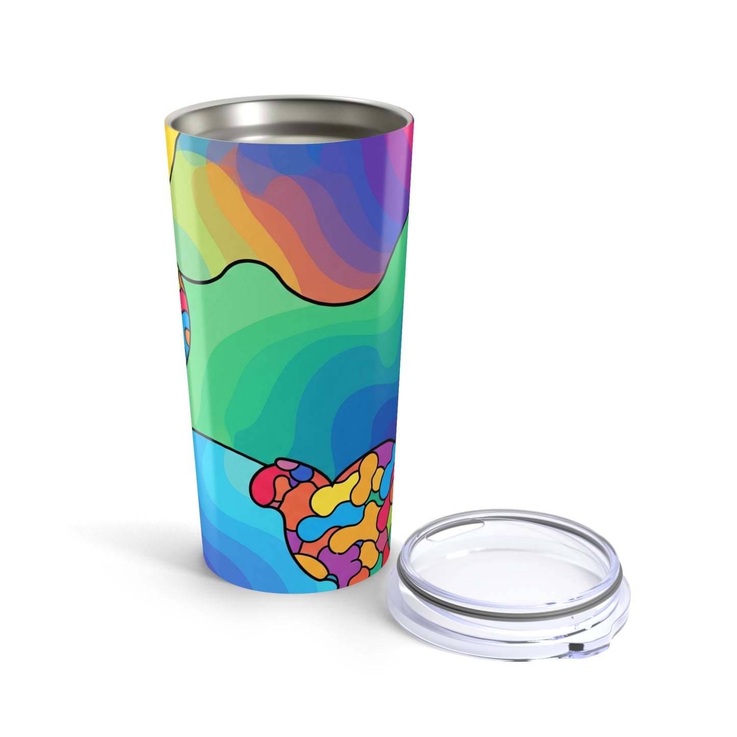 20oz Stainless Steel Printed Tumbler Double Wall Vacuum Insulated Travel Mug With Lid Leak Proof Hot Cold Durable